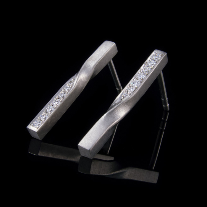 diamond twist earrings