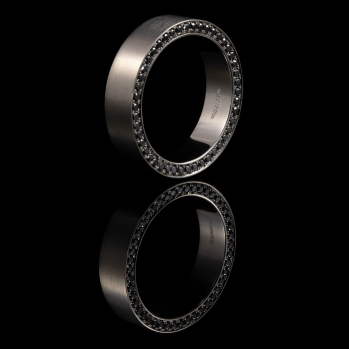 black diamonds palladium alternative eternity ring