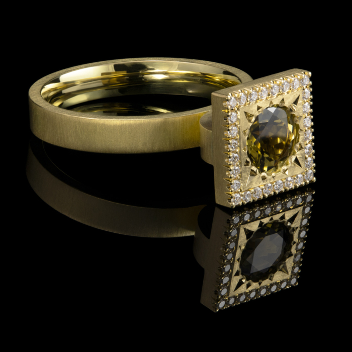 tourmaline diamonds gold handmade castle set