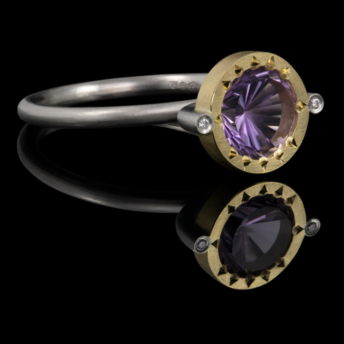 amethyst yellow gold platinum diamonds
